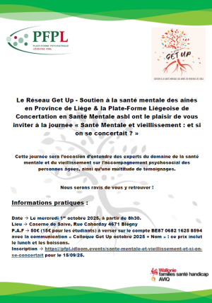 Photo de Colloque "Santé mentale et vieillissement : et si on se concertait ?"