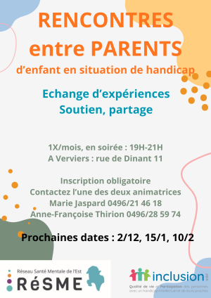 Photo de Groupe de soutien pour parents de personnes en situation de handicap intellectuel