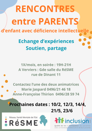 Photo de Rencontres entre parents d'enfants avec déficience intellectuelle