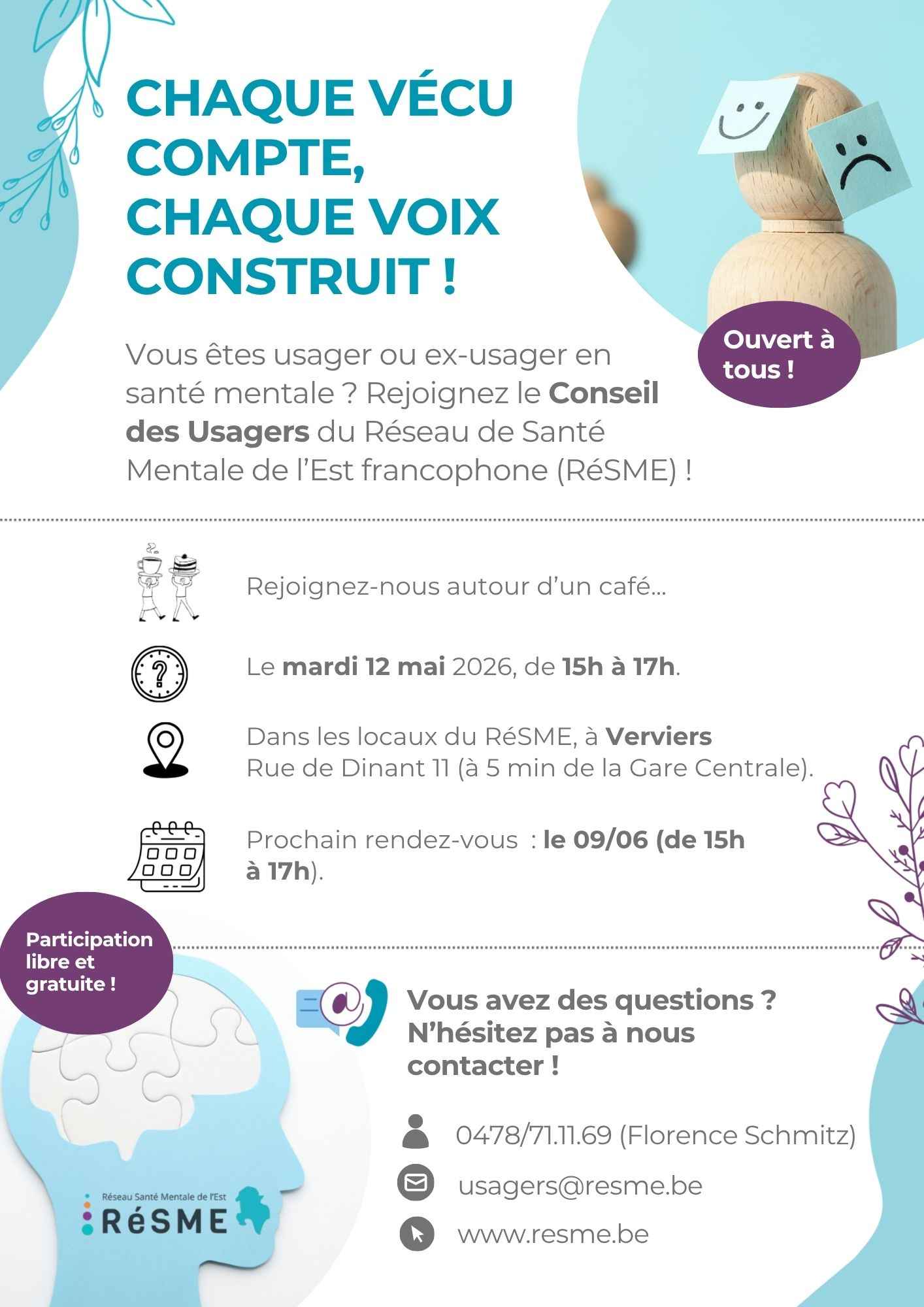 Conseil des Usagers : prochaine réunion ce mardi 12 mai !