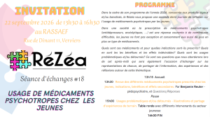 Photo de RéZéa #18 - "L'usage de médicaments psychotropes chez les jeunes"